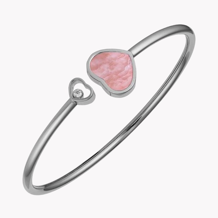 Chopard Happy Hearts Pink Mother of Pearl Bangle Brilliant Cut Rub Over Set_1