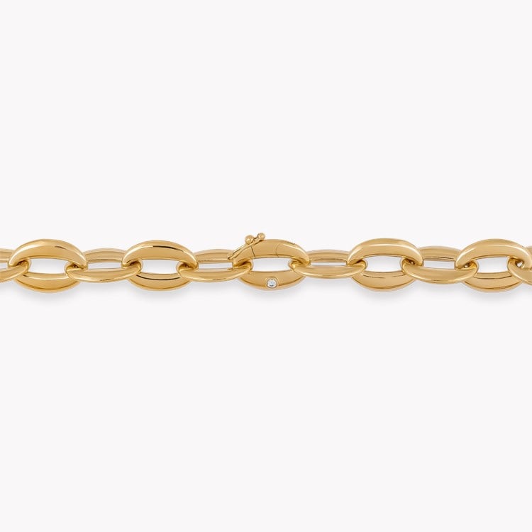 Valkyrie 0.088ct Diamond Oval Chain Link Classic Necklace Brilliant Cut, Rubover Set_3