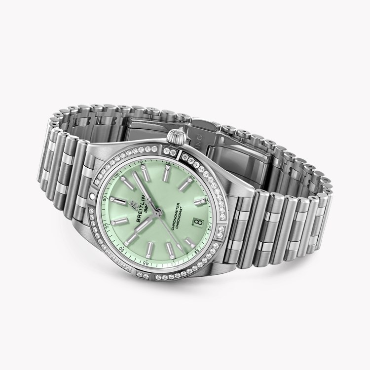 Breitling Chronomat Automatic 36 36mm, Green Dial, Diamond Baton Numerals_4