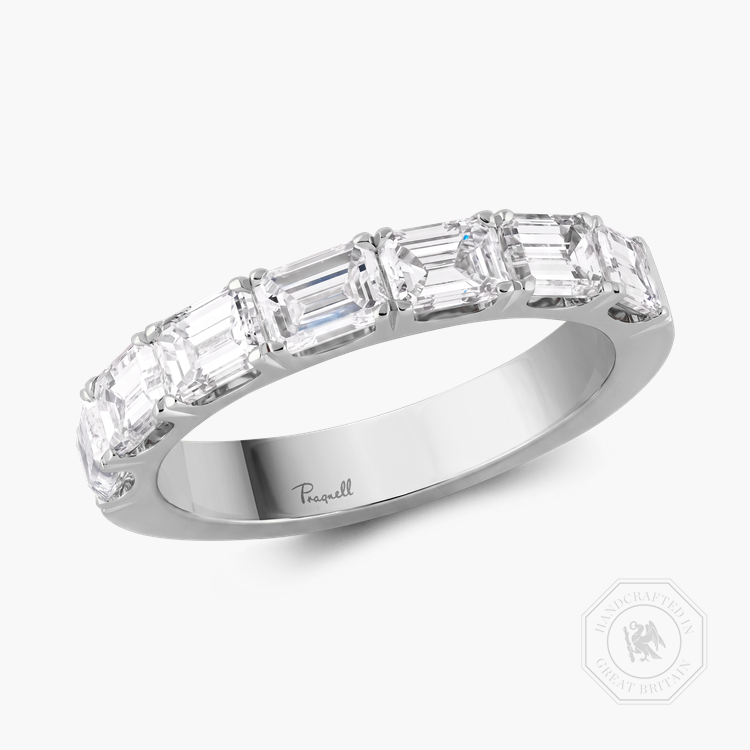 Emerald Cut 2.17ct Diamond Half Eternity Ring Emerald Cut, Claw Set_1