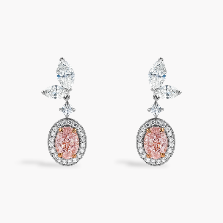 Masterpiece 2.08ct Pink Diamond Drop Earrings   in Platinum and 18ct Rose Gold