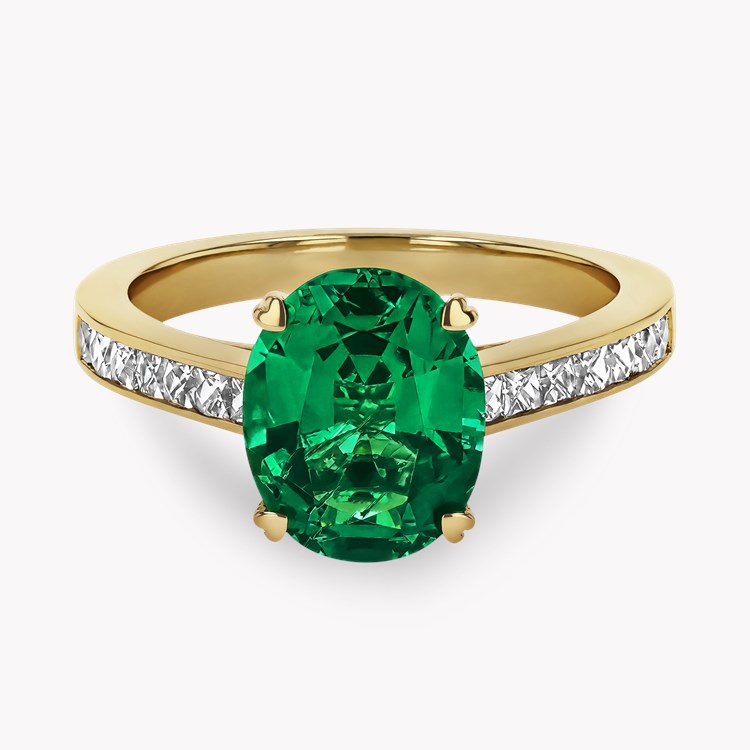 Gatsby 2.33ct Emerald and Diamond Solitaire Ring Oval Cut, Claw Set_2