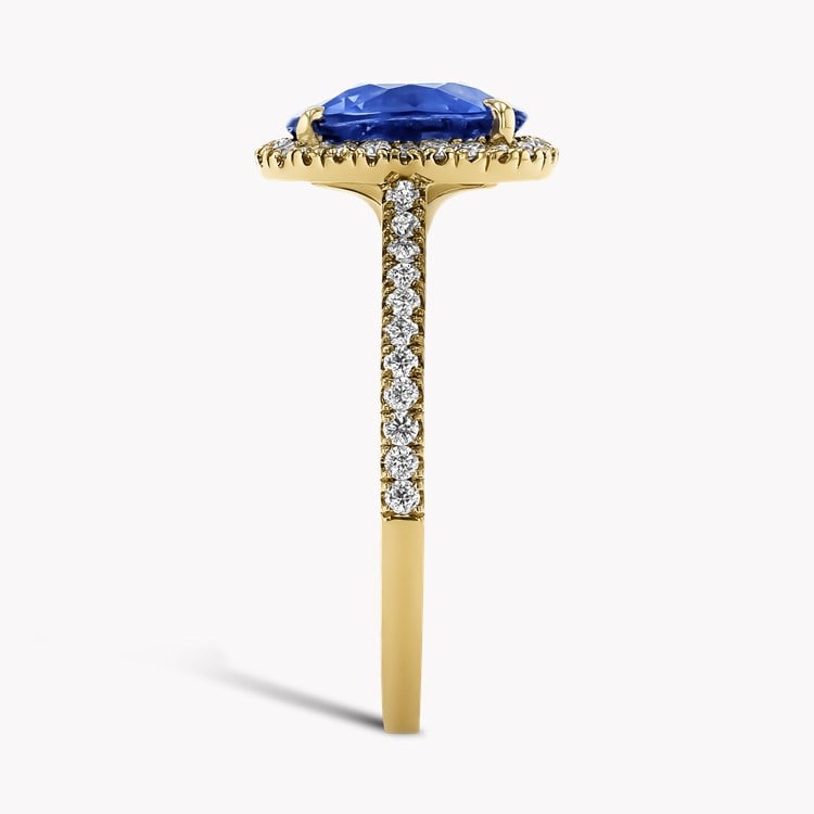 Celestial 2.06ct Sapphire and Diamond Cluster Ring Oval Cut, Claw Set_4