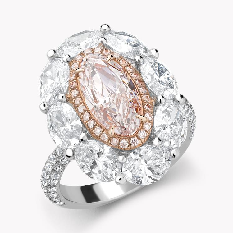 Masterpiece Light Pink Diamond Ring  1.59ct in 18ct White Gold Oval Cut with French Cut Shoulders, Claw Set_1