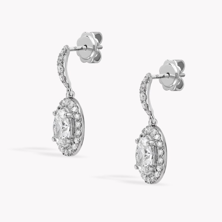 Celestial 1.00ct Oval Cut Diamond Drop Earrings Oval Cut, Claw Set_2