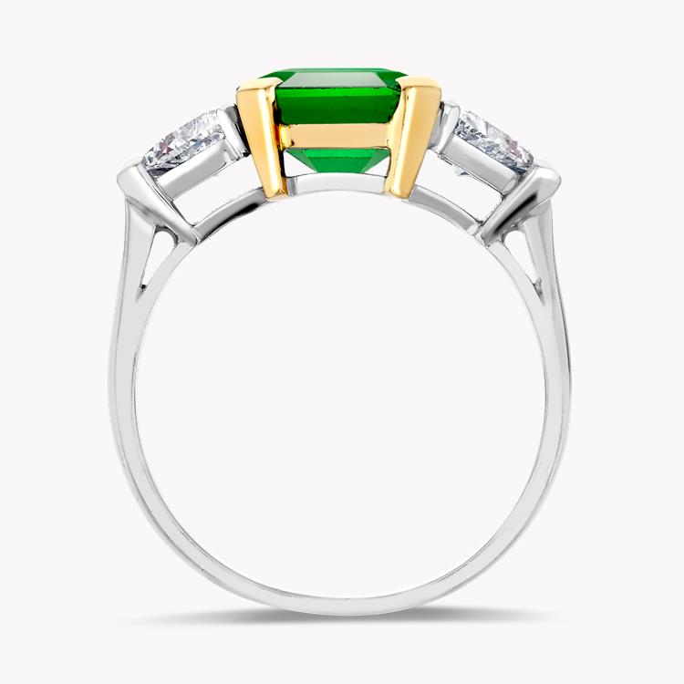 Octagon Cut Emerald Ring  3.00CT in Platinum & Yellow Gold Octagon Cut, Claw Set_3