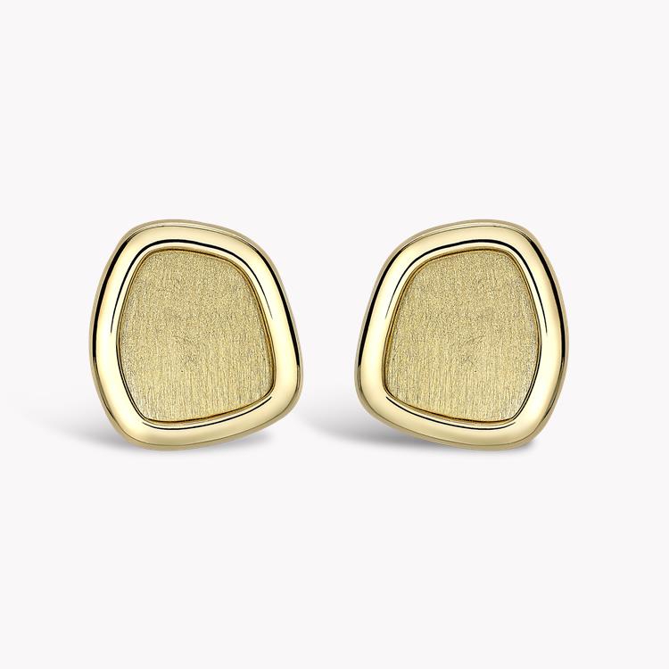 Asymmetric Square Stud Earrings in 18CT Yellow Gold _1