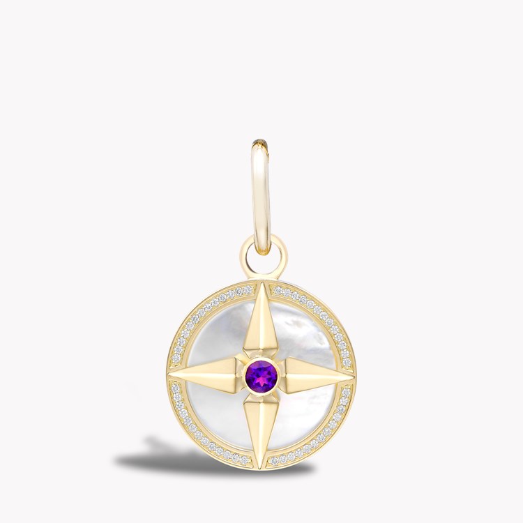 Amethyst (February) Pendant Charm Brilliant Cut, Rubover & Claw Set_1