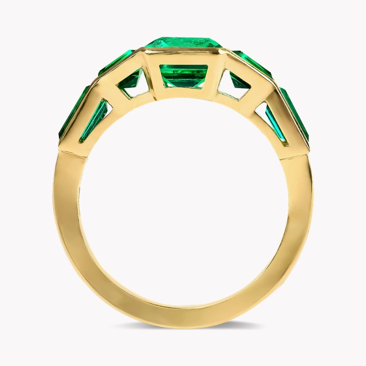 Kingdom 1.65ct Colombian Emerald Five Stone Ring Octagonal Cut, Rubover Set_3