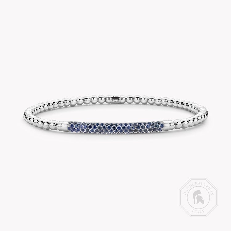 Bohemia 0.632ct Blue Sapphire Expandable Bangle   in 18ct White Gold