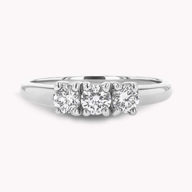 Brilliant Cut 0.49ct Diamond Three Stone Ring Brilliant cut, Claw set_2
