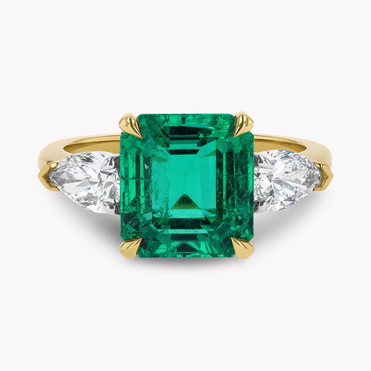 Masterpiece Octagonal Cut 3.718ct Colombian Emerald and Diamond Ring Octagonal & Pear Cut, Claw Set_2