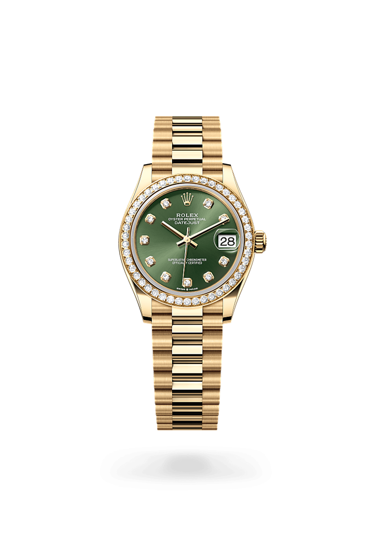 Datejust 31, Oyster, 31 mm, yellow gold and diamonds