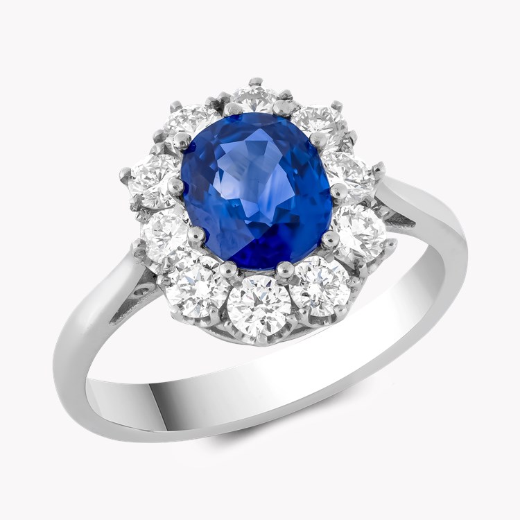 Oval Cut Sapphire and Diamond Cluster Ring Oval Cut, Claw Set_1