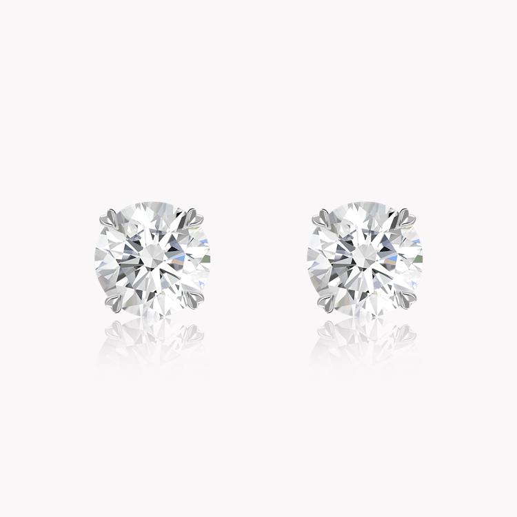 Windsor Diamond Stud Earrings 3.01CT in 18CT White Gold Brilliant cut, Claw set_1