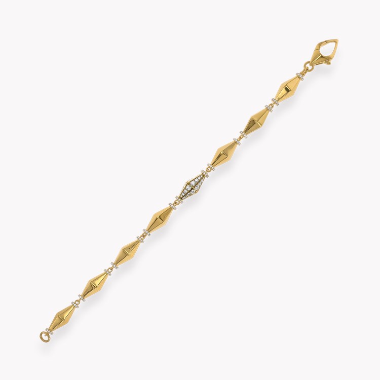 Cleopatra 1.921ct Diamond Gold Faceted Barrel Link Classic Bracelet Brilliant cut, Claw set_2