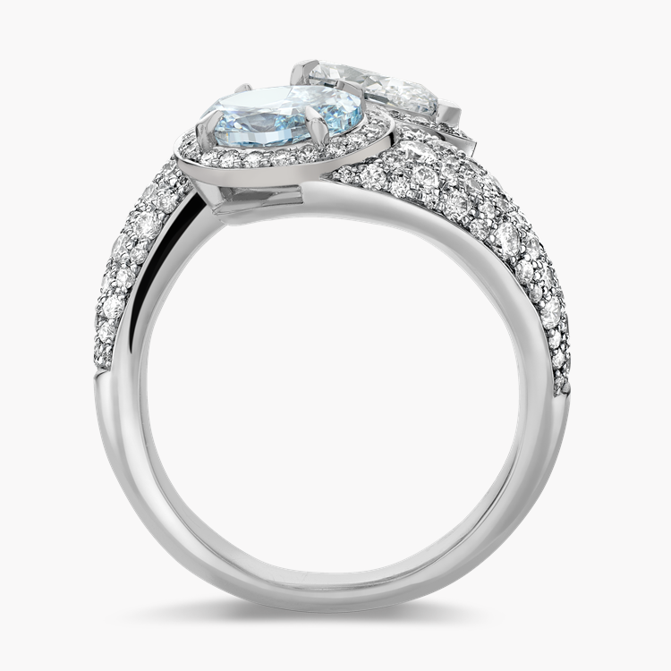 Masterpiece 1.01ct Fancy Blue Diamond Toi et Moi Ring Oval Cut, Claw Set_3