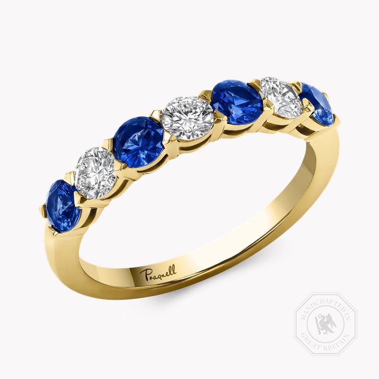 Seven Stone Sapphire and Diamond Ring Brilliant cut, Claw set_1