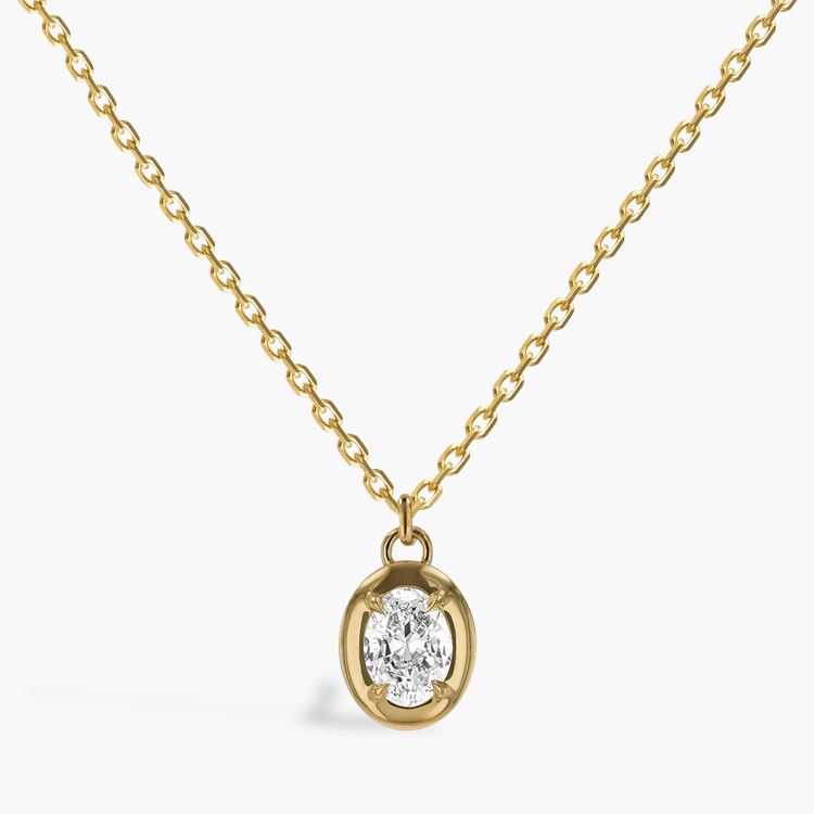 Skimming Stone 1.02ct Diamond Pendant Oval Cut, Claw Set_1