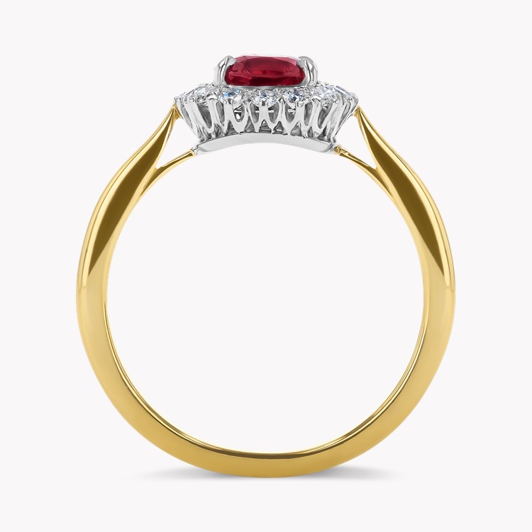 Cushion Cut 1.16ct Ruby and Diamond Cluster Ring Cushion modern cut, Claw set_3
