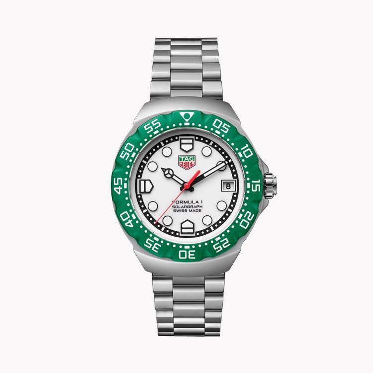 TAG Heuer Formula 1 SolarGraph 38mm, White Dial, Baton/Arabic Numerals_1
