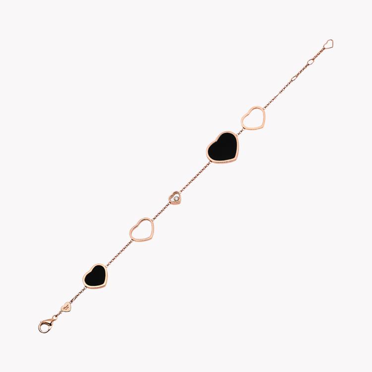 Chopard Happy Hearts Black Onyx and Diamond Bracelet Brilliant Cut Rub Over Set_1