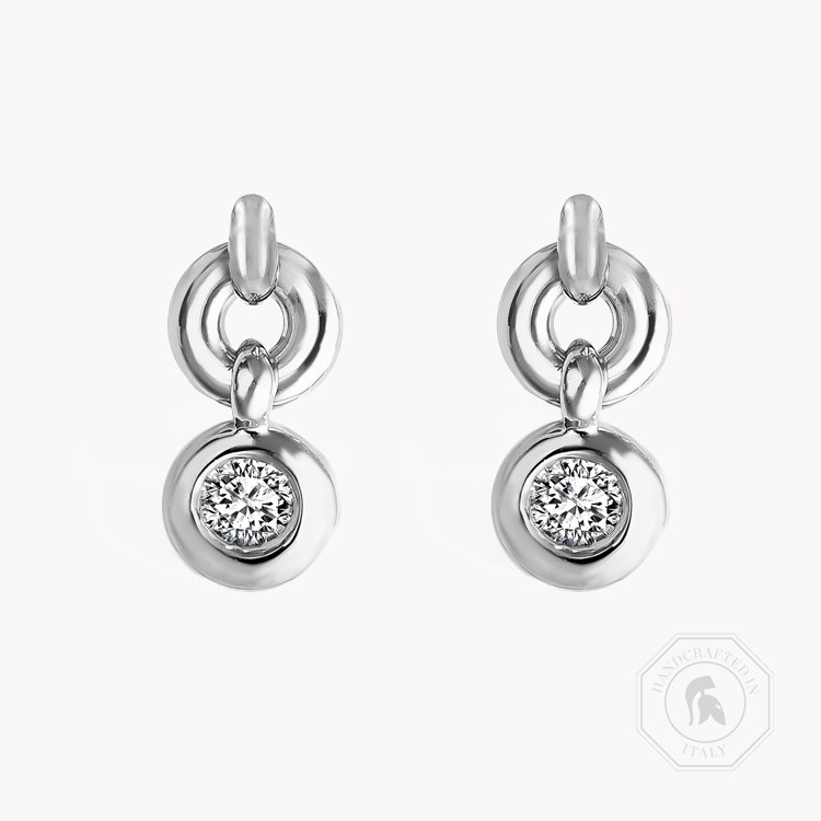 RockChain Two Stone Diamond Drop Earrings Brilliant Cut, Rubover Set_1