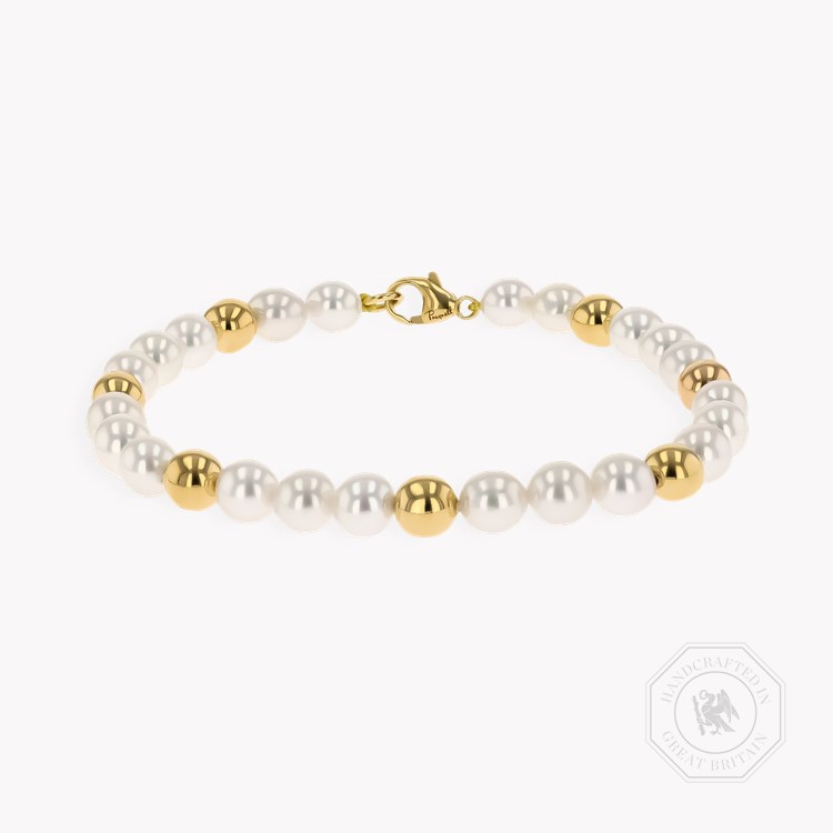 Akoya Pearl and Gold Bead Bracelet _1