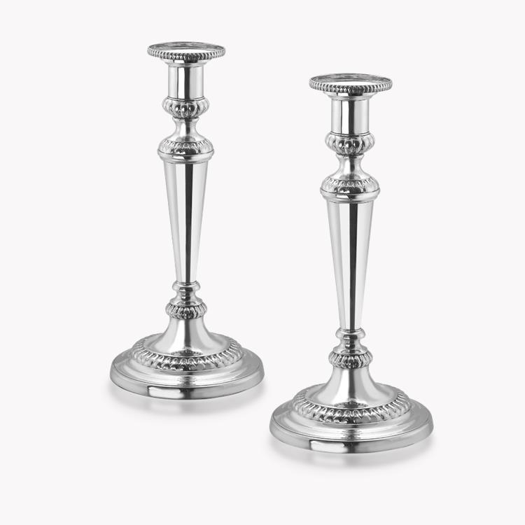 Silver George III Pair of Candlesticks Roberts, Hosley & Settle, 1806 Hallmarked Sheffield_1