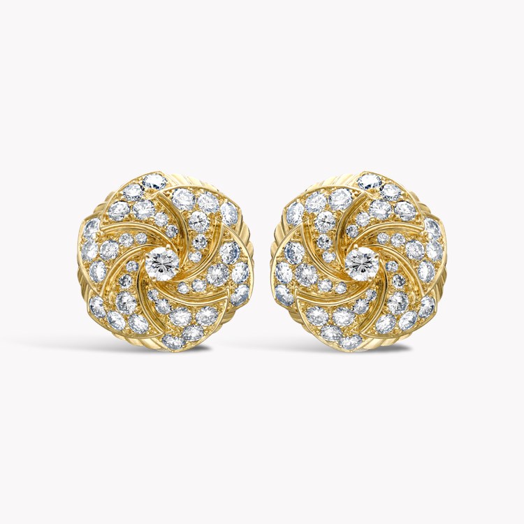 Cartier Fan Motif Earrings (1960s) Brilliant cut, Claw set_1