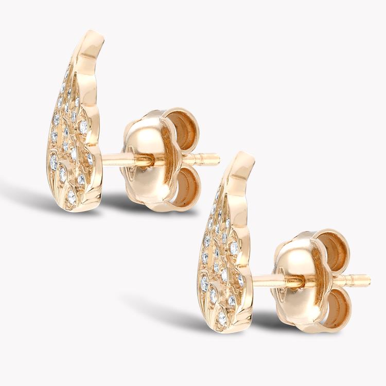 Tiara Small Diamond Earrings  0.20ct in Rose Gold Brilliant Cut, Grain Set_2