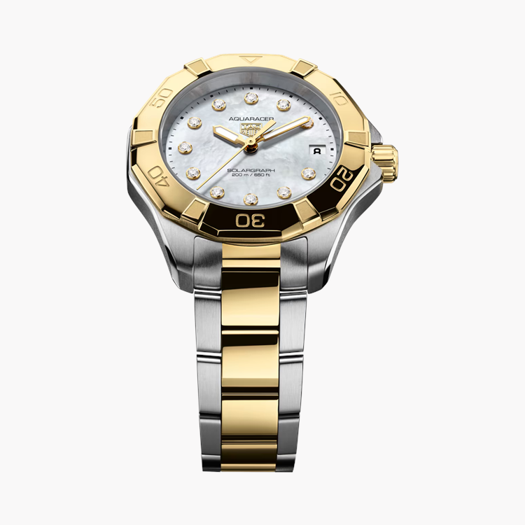 Tag Heuer Aquaracer Professional 200 Solargraph 34mm, White Dial, Baton Numerals_4