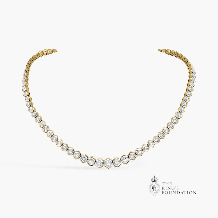 Masterpiece Honeycomb 34.01ct Diamond Necklace   in 18ct Yellow Gold