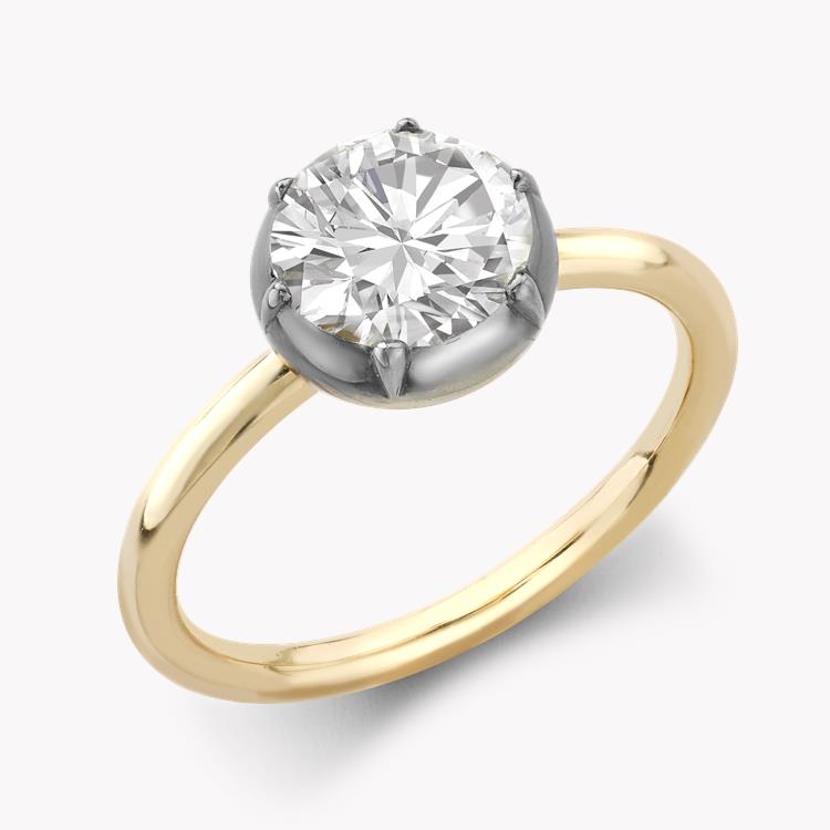1.43CT Diamond Solitaire Ring Rose & White Cut Down Setting Solitaire Ring with 6 Claw Setting_1
