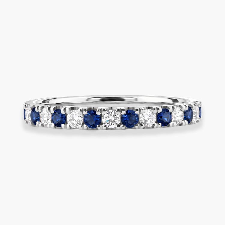 Brilliant Cut Sapphire and Diamond Half Eternity Ring Brilliant cut, Claw set_2
