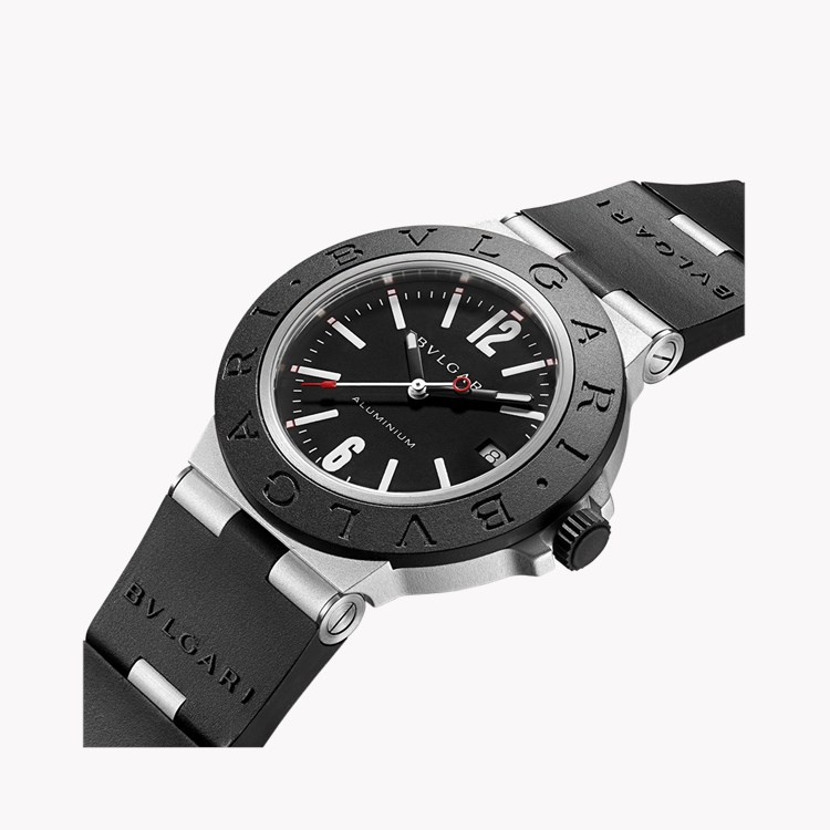 Bvlgari Aluminum 40mm, Black Dial, Arabic & Baton Numerals_2