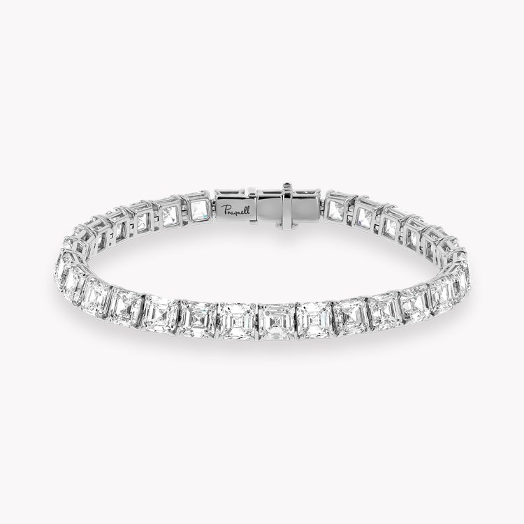 Masterpiece Asscher Cut 31.06ct Diamond Line Bracelet   in 18ct White Gold