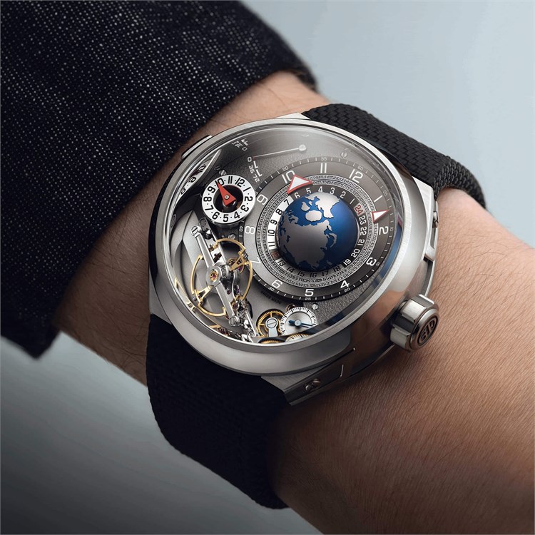 Gruebel Forsey GMT Balancier Convexe 42.9mm, Grey Dial, Arabic Numerals_10