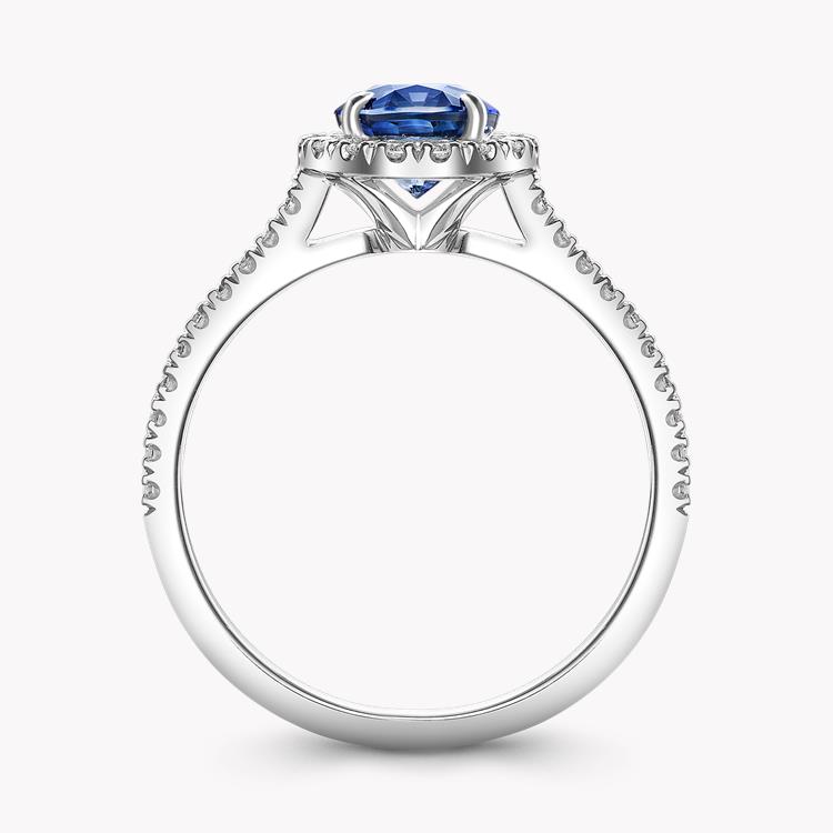Oval Cut Sapphire and Diamond Ring 1.60CT in Platinum Oval Cut, Claw Set_3