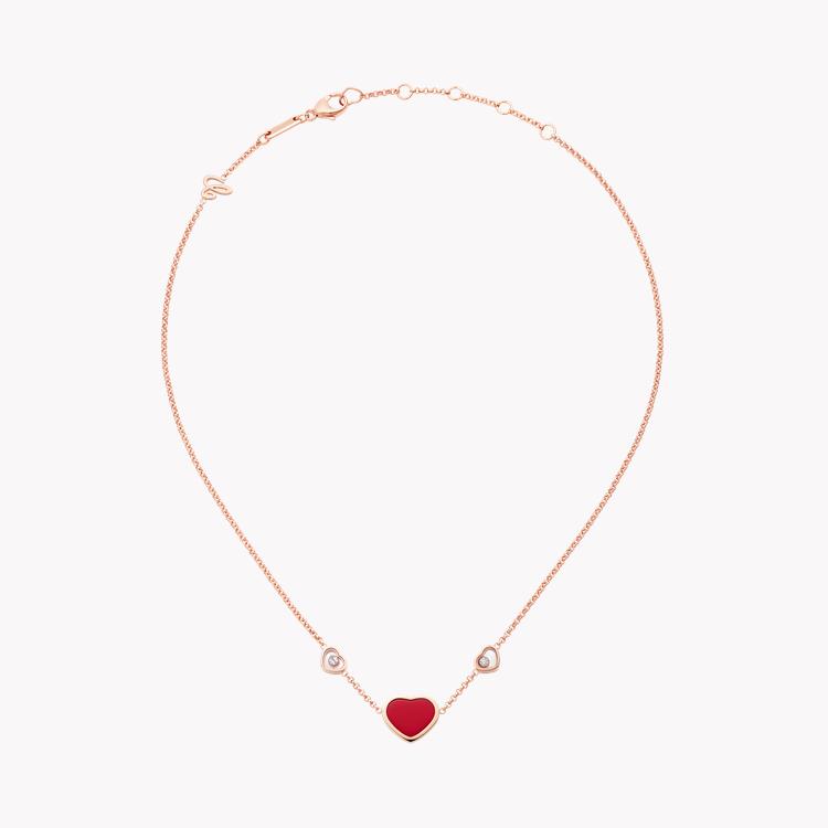 Chopard Happy Hearts Carnelian and Diamond Necklace Heart Shape Cut Rub Over Set_1
