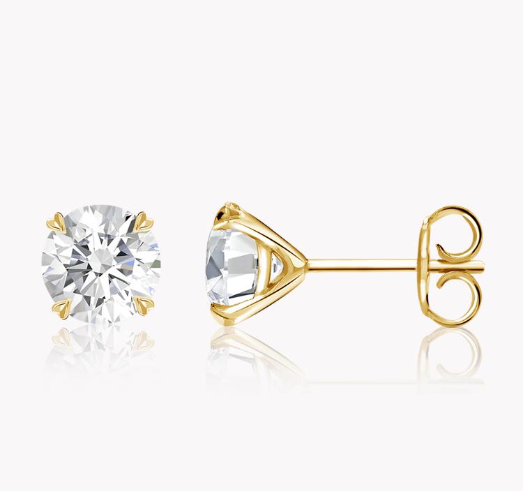 Windsor Diamond Stud Earrings 2.00CT in 18CT Yellow Gold Brilliant cut, Claw set_2