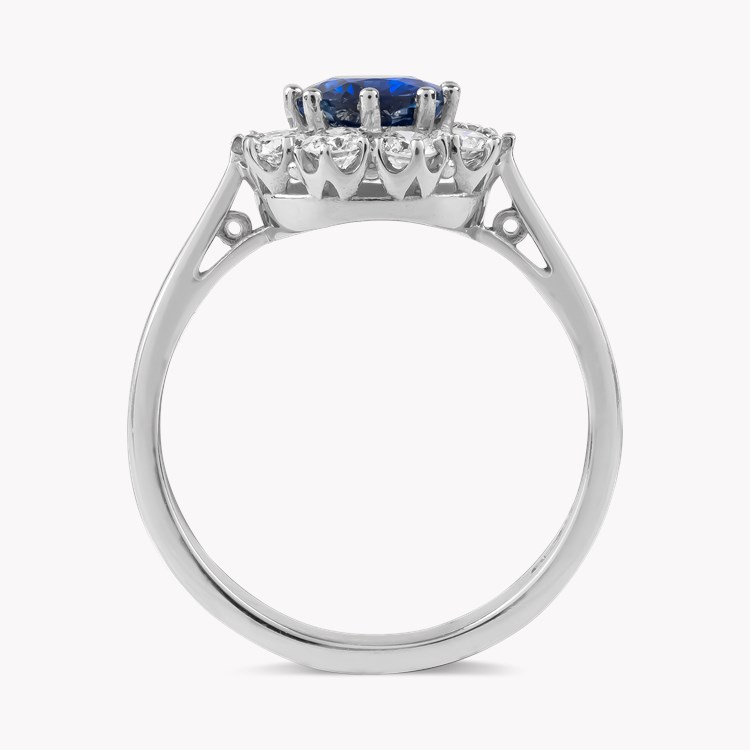 Oval Cut Sapphire and Diamond Cluster Ring Oval Cut, Claw Set_3