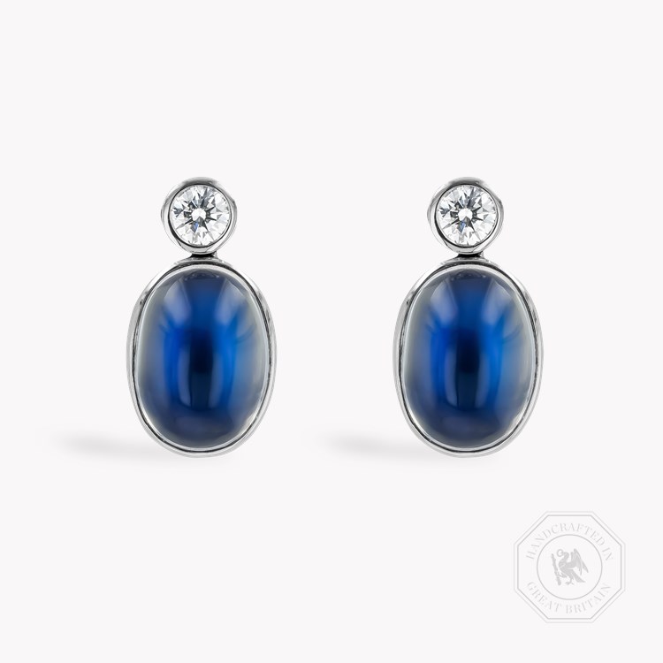 Cabochon Cut 16.08ct Moonstone Earrings Cabochon Cut, Rubover Set_1