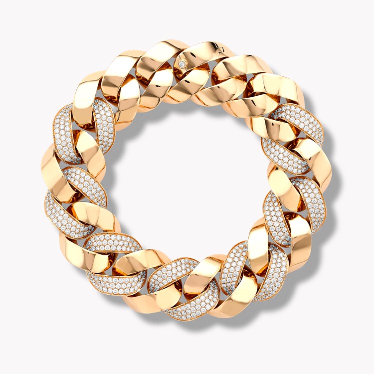 Cuba Diamond Bracelet   5.738ct in 18ct Rose Gold.