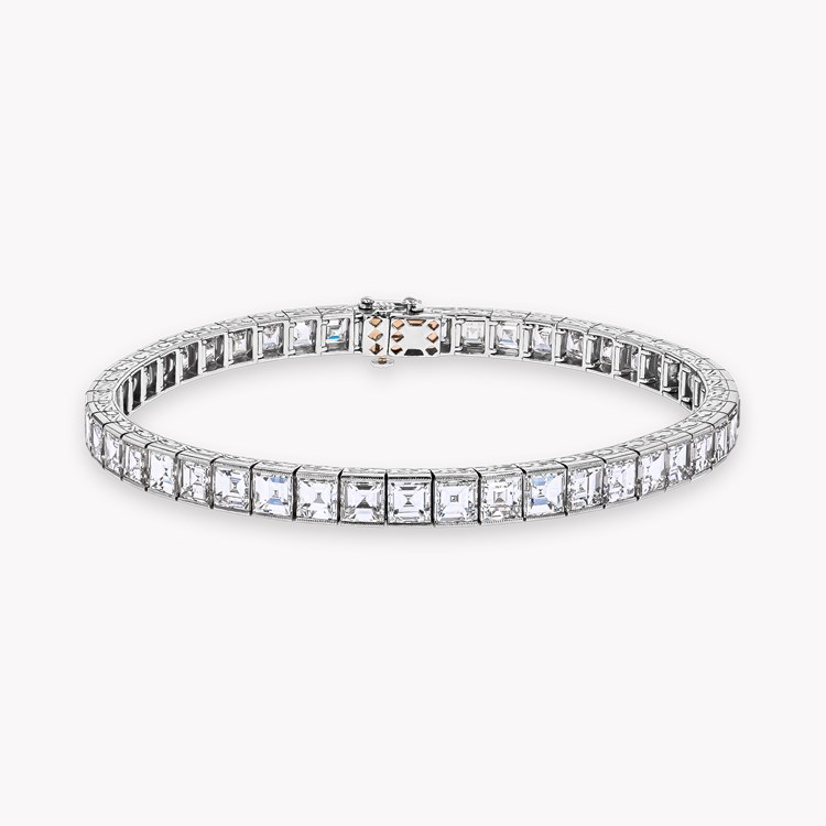 Carré Cut 16.29ct Diamond Line Bracelet   in Platinum and 18ct Yellow Gold