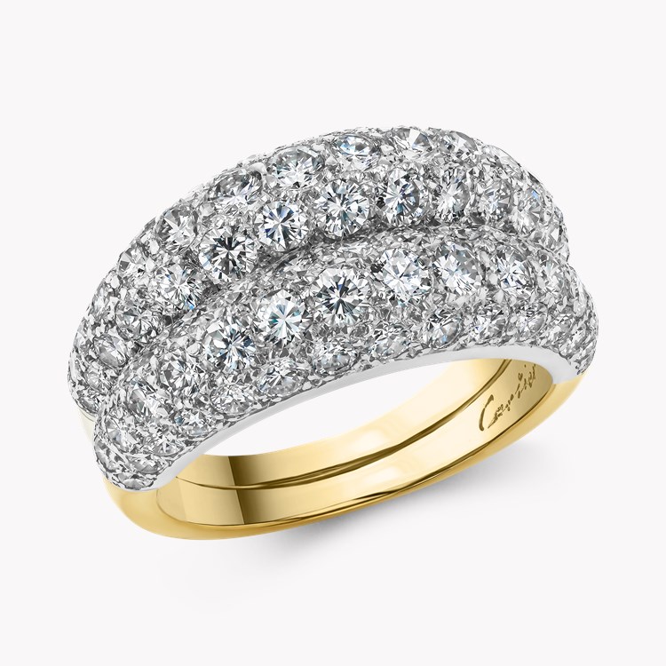 Retro Cartier 5.00ct Diamond Two Row Cocktail Ring Brilliant Cut, Pavé Set_1
