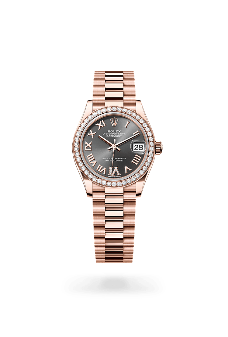 Datejust 31, Oyster, 31 mm, Everose gold and diamonds