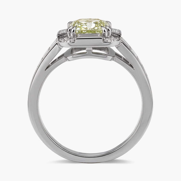 Masterpiece Astoria 2.07ct Natural Fancy Intense Yellow Green Diamond Ring Cushion Cut, Claw Set_3