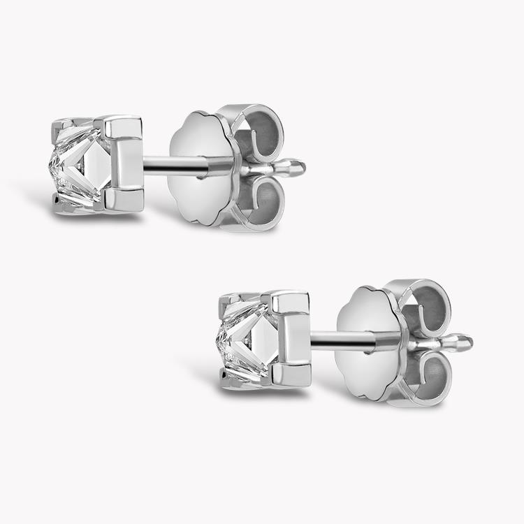RockChic Diamond Solitaire Earrings 0.47CT in White Gold Princess Cut, Claw Set_2