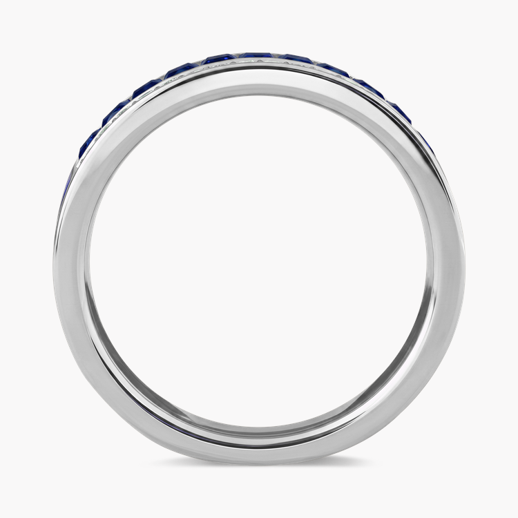 Princess Cut 0.75ct Sapphire and Diamond Half Eternity Ring Princess & Brilliant Cut, Claw Set_3